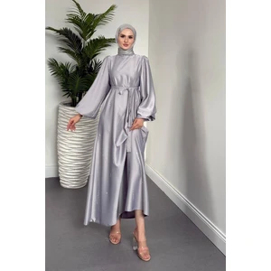 Kaitlyn Taşlı Abiye Gri