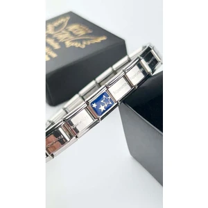 Ne10 Takı Yıldız, İtalyan Nom Bileklik için Çelik Charm, Gümüş Renk (BİLEKLİK DAHİL DEĞİLDİR!!)