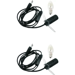 2 Adet- Doğal Kaya Tuzu Lambası Kablosu – 1,5 Metre Açma/kapama Düğmeli + Ampul Dahil