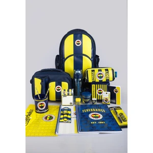 Dekomus Ile Yeni Sezon Lisanslı Fenerbahçe Full Kırtasiye Okul Seti Çubuklu Okul,3 Bölmeli Beslenme Çantası ve Kalem Çantası Ile 700 ml Matara,beslenme Kabı