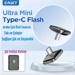 16Gb.Type-C Flash Bellek Minik Metal Şık Araç Için Mükemmel Uyum+Hediye Kutusu Type-C Girişli Tüm Cihazlara Uygun Orjinal Sağlam