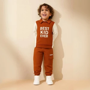 Erkek Çocuk Takım Eşofman Takımı Sweat & Kargo Cepli Alt 2'li Spor Set Mevsimlik 4-8 Yaş