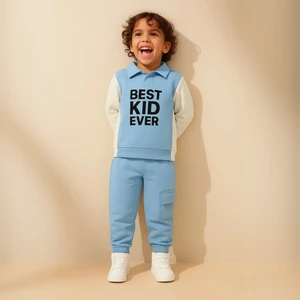 Erkek Çocuk Takım Eşofman Takımı Sweat & Kargo Cepli Alt 2'li Spor Set Mevsimlik 4-8 Yaş