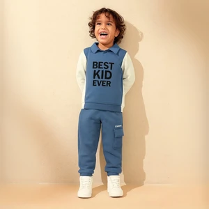 Erkek Çocuk Takım Eşofman Takımı Sweat & Kargo Cepli Alt 2'li Spor Set Mevsimlik 4-8 Yaş