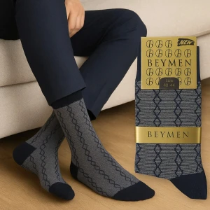 Zeyno Home Tekstil 12'li Pamuklu,jakarlı,teri Emer,koku Yapmaz, 4 Mevsim Erkek Çorap