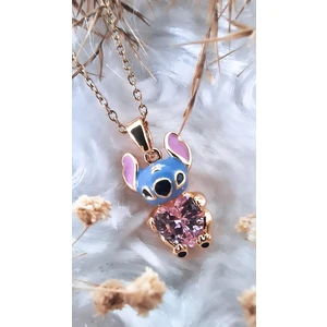 Lilo Stitch Mineli Çizgi Karakter Çelik Kolye
