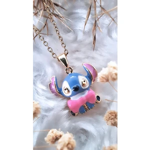 Lilo Stitch Mineli Çizgi Karakter Çelik Kolye