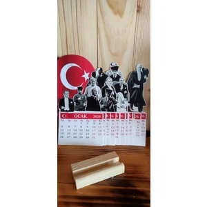 2026 Atatürk Takvimi Ahşap Ayaklı Atatürk Temalı Özel Tasarım Takvim, Atatürk 2026 Takvim