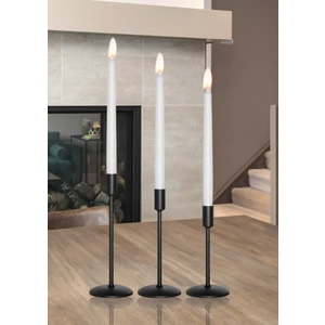 3'lü Üçlü Siyah Şamdan Mumluk Dekoratif Ev Dekorasyon Paslanmaz