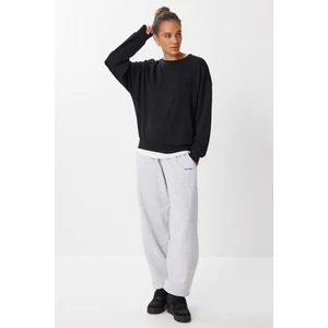 Basic Mevsimlik Modal Sweatshirt LEN0026 Siyah