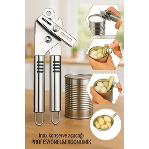 Inox Çelik Konserve Açacağı - Ergonomik ve Profesyonel Kolay Konserve Açıcı 722091