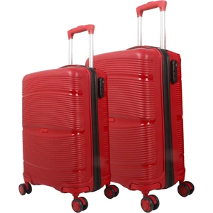 Pp Çizgili Bavul 2'li Set Büyük Boy ve Küçük (Kabin) Boy