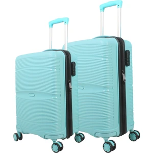 Pp Çizgili Bavul 2'li Set Büyük Boy ve Küçük (Kabin) Boy