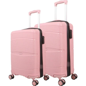 Pp Çizgili Bavul 2'li Set Büyük Boy ve Küçük (Kabin) Boy