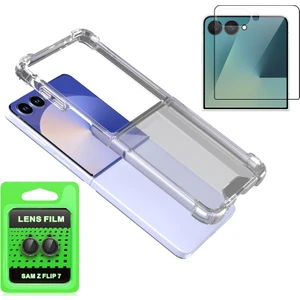 Samsung Galaxy Z Flip 7 Kılıf Zore Nitro Anti Shock Silikon Kılıf + Kamera Lens + Nano Ekran Koruyucu