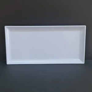 2 Adet Standart Melamin Kayık Tabak Sunum Tabağı 40X20 cm - Beyaz