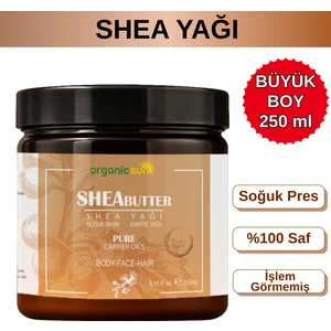 Shea Yağı 250 ml | %100 Ham, Soğuk Pres, Rafine Edilmemiş, Shea Butter Karite | Kuru Cilt, Saç, Dudak, Topuk Bakımı