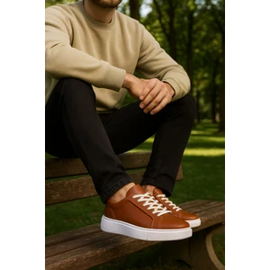 GR0366 Hakiki Yumuşak Floter Deri Üst Kalite Yüksek Kalın Eva Taban Hafif Sneaker Ayakkabı