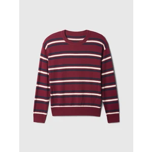 Erkek Çocuk Bordo Desenli Intarsia Kazak