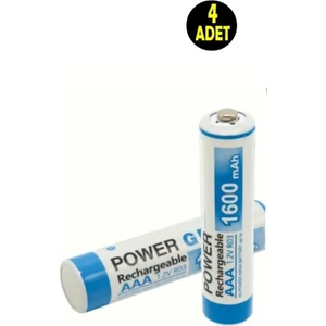 4 ADET 1600 Mah Nimh Aaa Şarj Edilebilir 1.2 Volt Standart Ince Kalem Pili (Şarjlı Kumanda Pili)