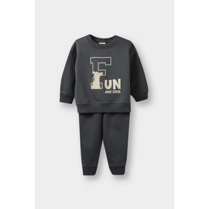 Erkek Bebek 2'li Takım Baskılı Sweatshirt Eşofman Altı E8994A525AU