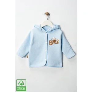 Unisex Bebek Little Bear Baskılı Pamuklu 6-9-12-18 Ay Kapitone Bebek Hırka