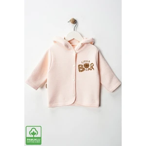 Unisex Bebek Little Bear Baskılı Pamuklu 6-9-12-18 Ay Kapitone Bebek Hırka