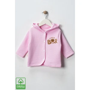 Unisex Bebek Little Bear Baskılı Pamuklu 6-9-12-18 Ay Kapitone Bebek Hırka