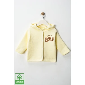 Unisex Bebek Little Bear Baskılı Pamuklu 6-9-12-18 Ay Kapitone Bebek Hırka
