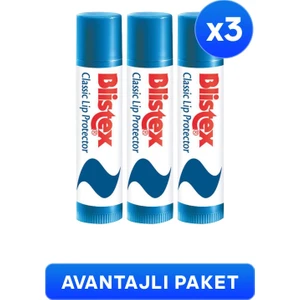 3 x Klasik Dudak Koruyucusu Gkf 10 Lip Protector SPF10 4,25 G