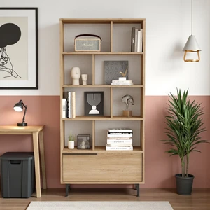 Robin Home Dekoratif Kitaplık Raf Metal Ayaklı 176CM Kapaklı Sepet