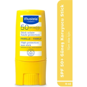 Güneş Koruyucu Stick SPF50+ 9 ml Normal Ciltler Bebek ve Aile Kullanımına Uygun Kokusuz