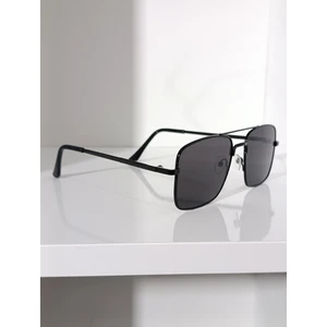 Kare Pilot Güneş Gözlüğü Siyah Metal Çerçeve UV400
