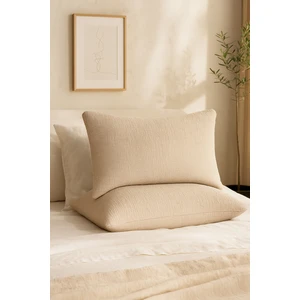 Hb&victory 4 Katlı Müslin Vizon Renk 50X70 Cm. %100 Pamuklu 2 Adet Yastık Kılıfı