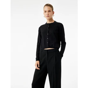 Regular Fit Uzun Kollu Bisiklet Yaka Triko Hırka