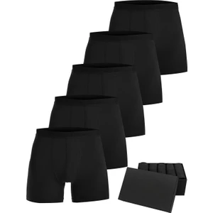 Premium 5’li Erkek Modal Boxer - Hediye Kutulu, Ultra Yumuşak Modal Kumaş, Esnek Kalıp, Etiketsiz ve Kaliteli Boxer