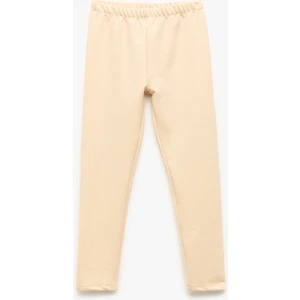 Beli Lastikli Pamuk Karışımlı Simli Uzun Tayt