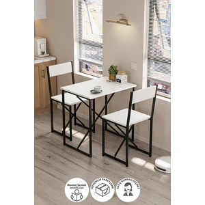 2li Mutfak Seti Mutfak Masa ve Sandalye Seti Balkon Masası Cafe Seti Maysa Beyaz