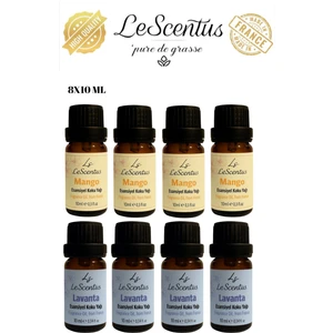 Favori Set Mango-Lavanta Esansiyel Koku Yağı Buhurdanlık Yağı Difüzör Esansı Oda Ortam Kokusu 8X10ML