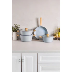 Danish Cook Grey Indüksiyon Tabanlı 7 Parça Tencere Seti