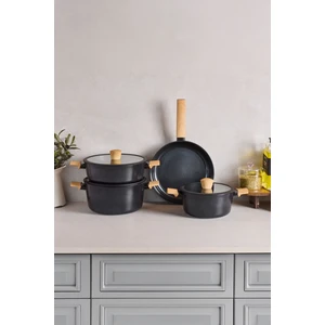 Danish Cook Black Indüksiyon Tabanlı 7 Parça Tencere Seti