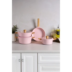 Danish Cook Pink Indüksiyon Tabanlı 7 Parça Tencere Seti