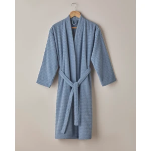 Chequer Pamuk Bornoz L-Xl Mavi