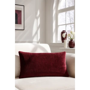 Fitilli Kadife Kırlent Kılıfı Bordo 30X50