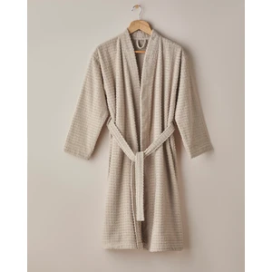 Chequer Pamuk Bornoz L-Xl Bej