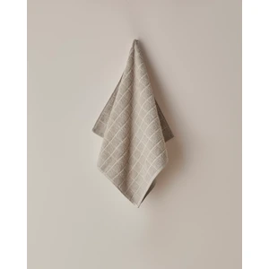 Chequer Pamuk Yüz Havlusu 50X80 cm Bej