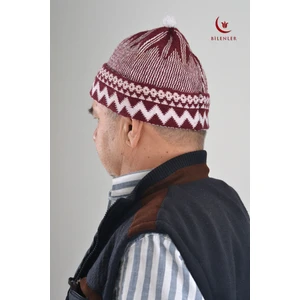 Kırçıllı Triko Örme Hacı Takkesi Standart Beden