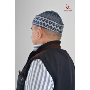 Kırçıllı Triko Örme Hacı Takkesi Standart Beden
