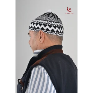 Kırçıllı Triko Örme Hacı Takkesi Standart Beden