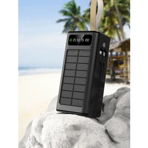 Solar 30.000 Mah Güneş Enerjili LED Işıklı Powerbank Şarj Aleti 4xusb Çıkış Çoklu Şarj Çıkışı Kablo